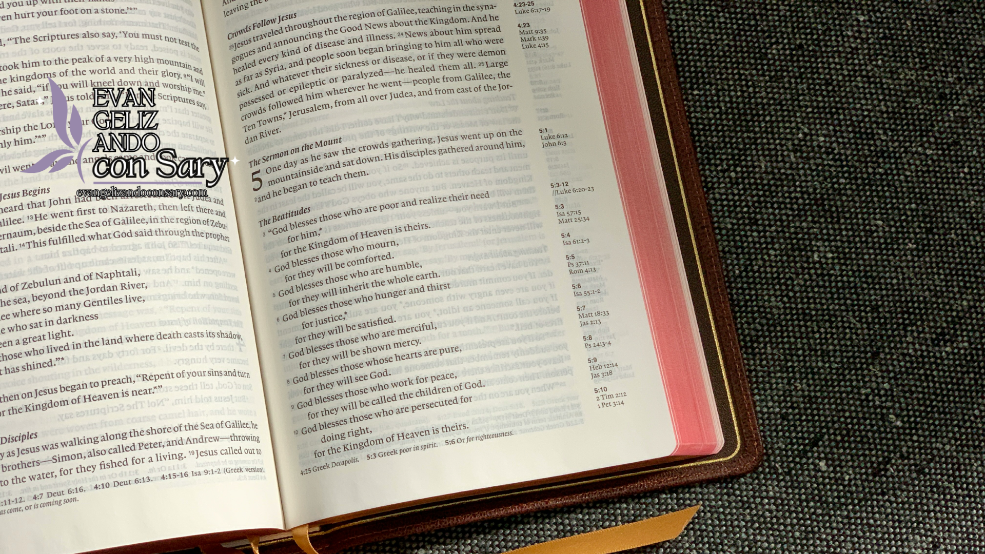 Bible open to the Sermon on the Mount representing the foundation of simplicity in Christian teachings